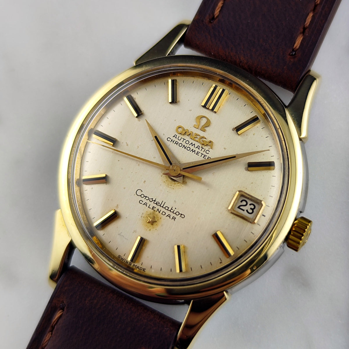 Omega Constellation Calendar Gold White Dial Rare 1960 Serviced 10/2026 – Bild 10