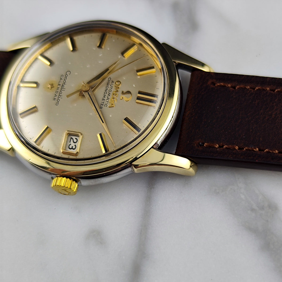 Omega Constellation Calendar Gold White Dial Rare 1960 Serviced 10/2026 – Bild 11