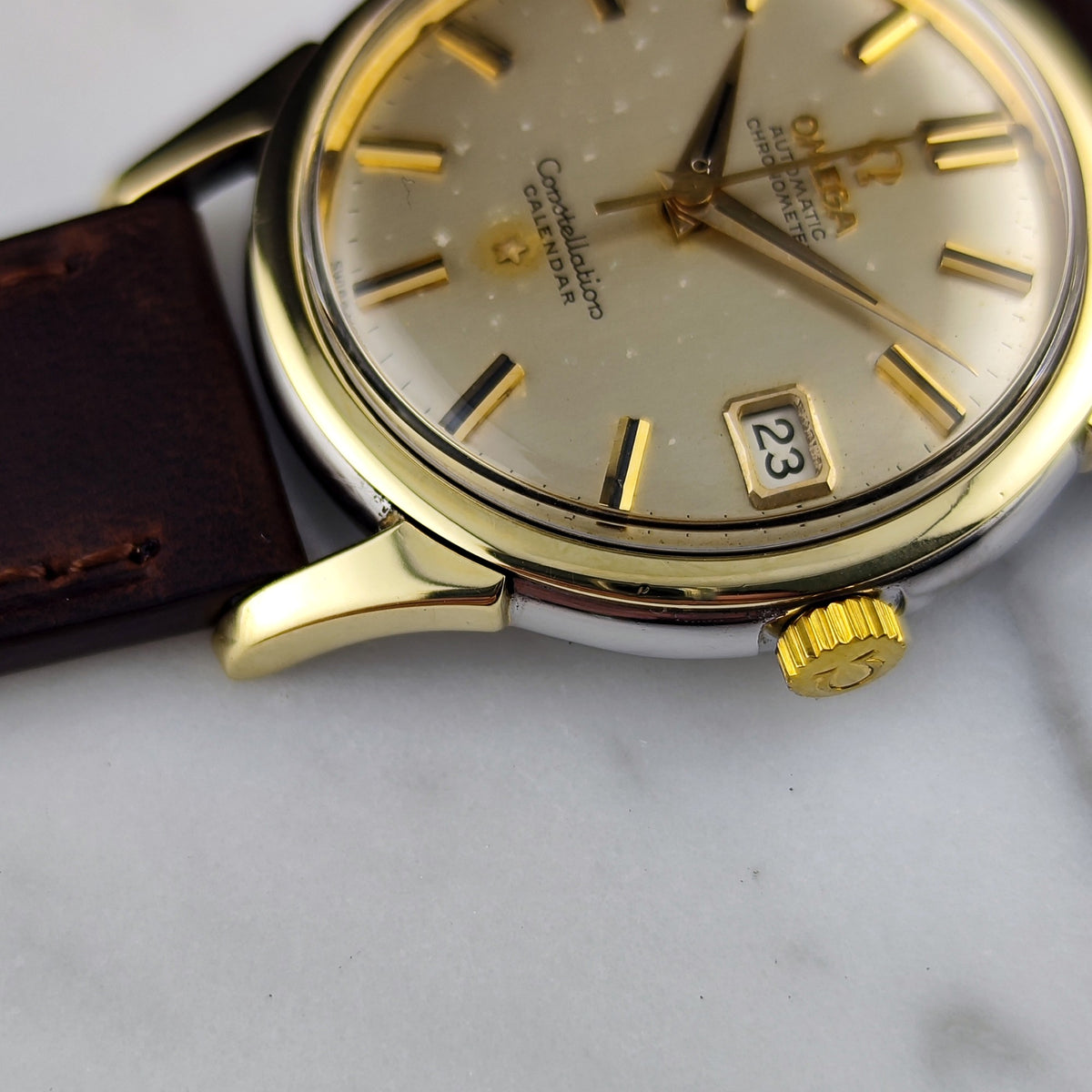 Omega Constellation Calendar Gold White Dial Rare 1960 Serviced 10/2026 – Bild 12