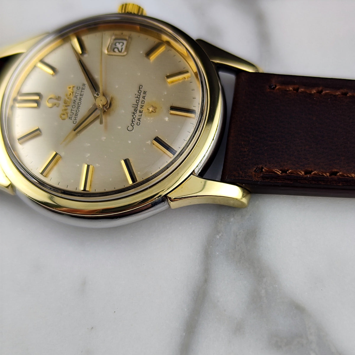 Omega Constellation Calendar Gold White Dial Rare 1960 Serviced 10/2026 – Bild 13