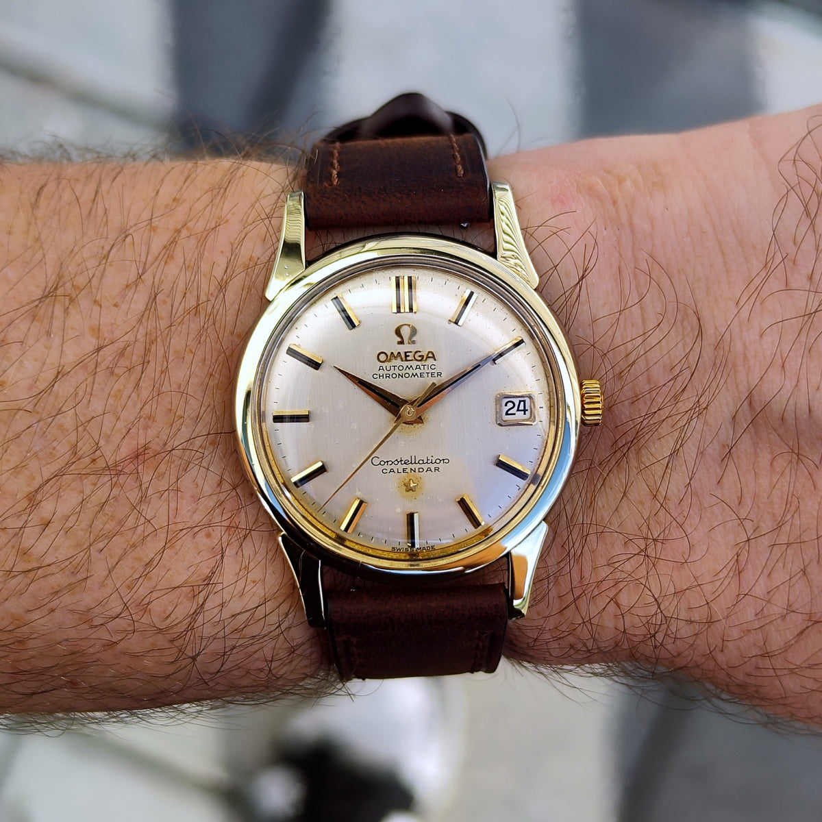 Omega Constellation Calendar Gold White Dial Rare 1960 Serviced 10/2026 – Bild 2