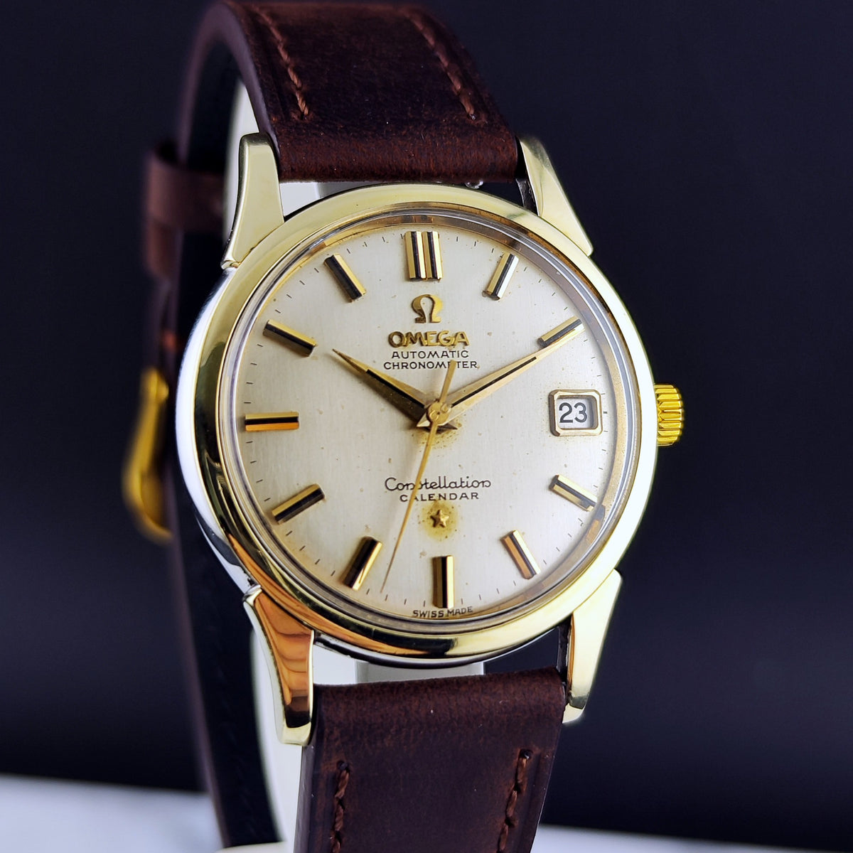 Omega Constellation Calendar Gold White Dial Rare 1960 Serviced 10/2026 – Bild 3