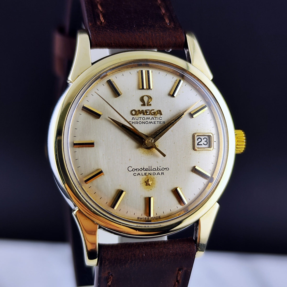 Omega Constellation Calendar Gold White Dial Rare 1960 Serviced 10/2026 – Bild 5