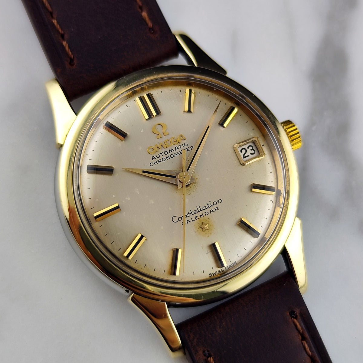 Omega Constellation Calendar Gold White Dial Rare 1960 Serviced 10/2026 – Bild 7