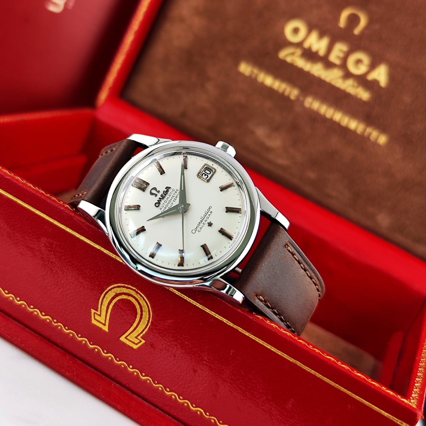 Omega Constellation Chronometer Calendar with Box and Wempe Papers 1958 Serviced 08/2026 [REF. 2943]