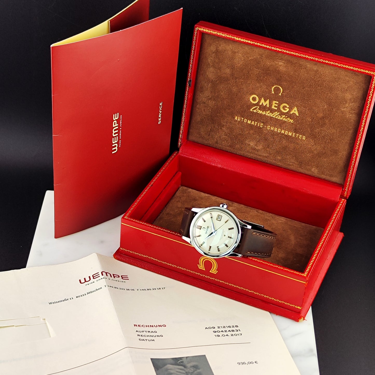 Omega Constellation Chronometer Calendar with Box and Wempe Papers 1958 Serviced 08/2026 [REF. 2943]