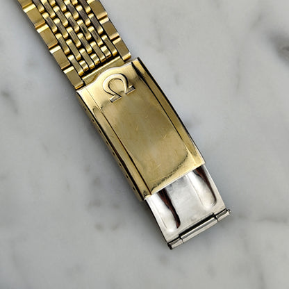 OMEGA Constellation Chronometer Gold White Linen Dial Date 1968 [REF. 168.018]