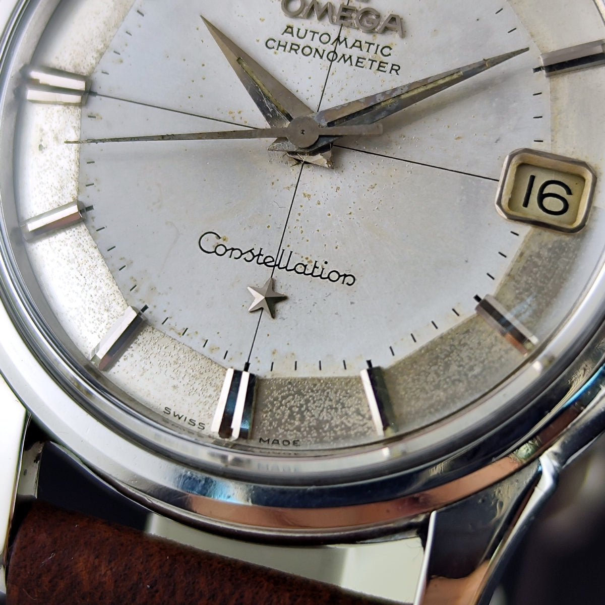 Omega Constellation Chronometer Grey Super Rare Pie-Pan Dial 1962 Serviced 10/2026 – Bild 4