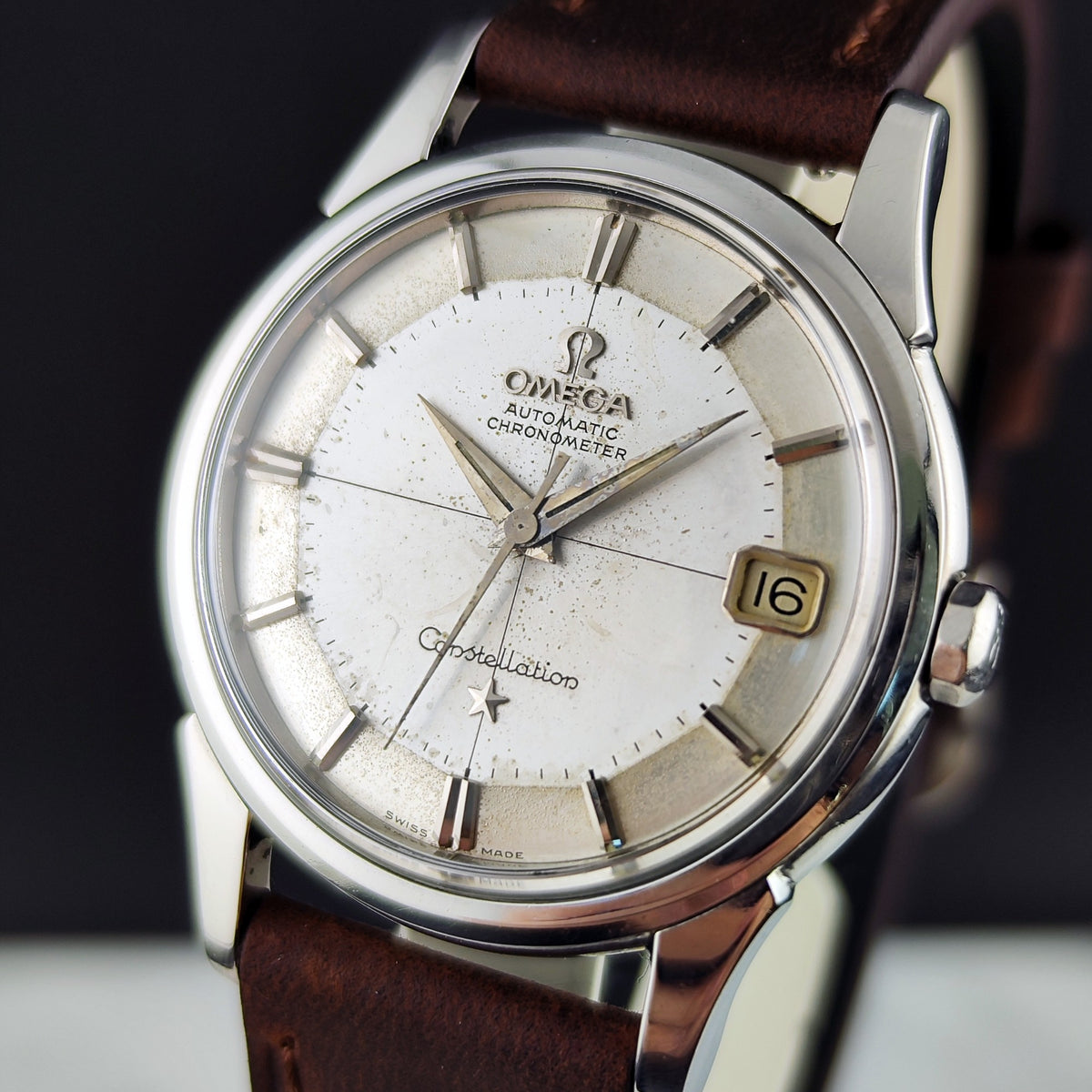 Omega Constellation Chronometer Grey Super Rare Pie-Pan Dial 1962 Serviced 10/2026 – Bild 5