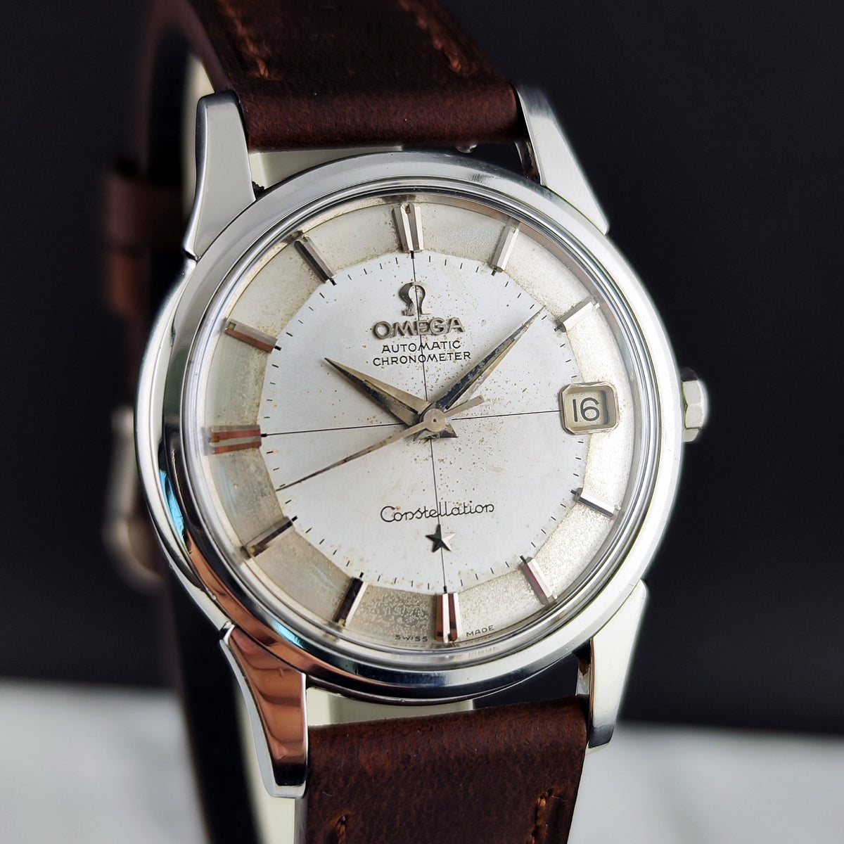 Omega Constellation Chronometer Grey Super Rare Pie-Pan Dial 1962 Serviced 10/2026 – Bild 6