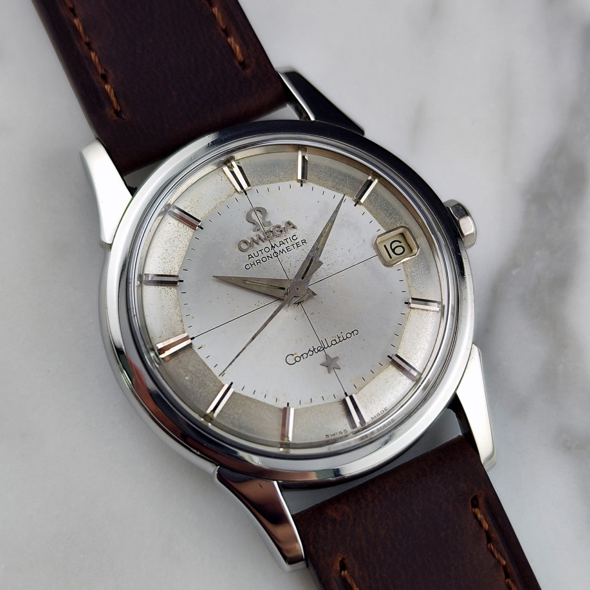 Omega Constellation Chronometer Grey Super Rare Pie-Pan Dial 1962 Serviced 10/2026 – Bild 8