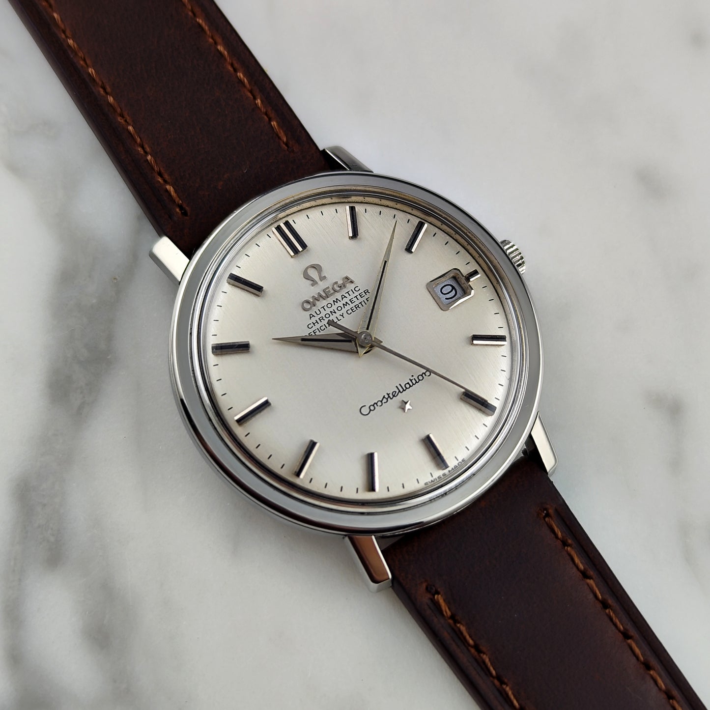 Omega Constellation Chronometer Linen Dial Date 1966 [REF. 168.004]