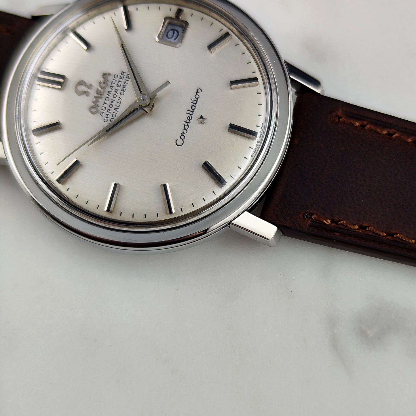 Omega Constellation Chronometer Linen Dial Date 1966 [REF. 168.004]