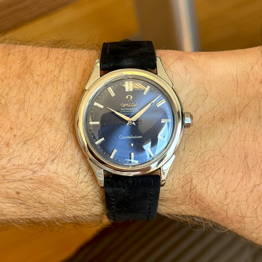 OMEGA Constellation Chronometer Super Rare Blue Dial 1958 with Box [REF. 2887]