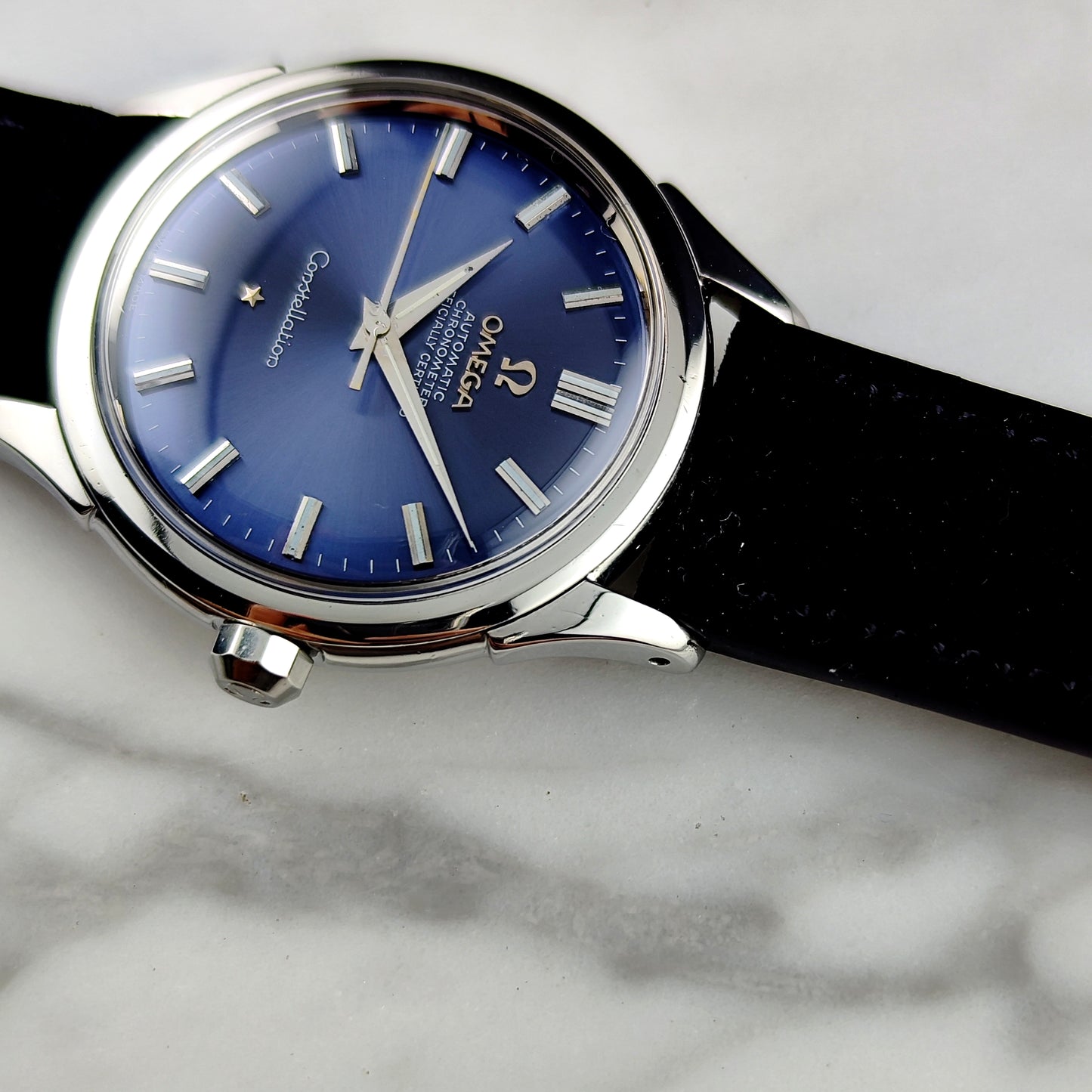 OMEGA Constellation Chronometer Super Rare Blue Dial 1958 with Box [REF. 2887]