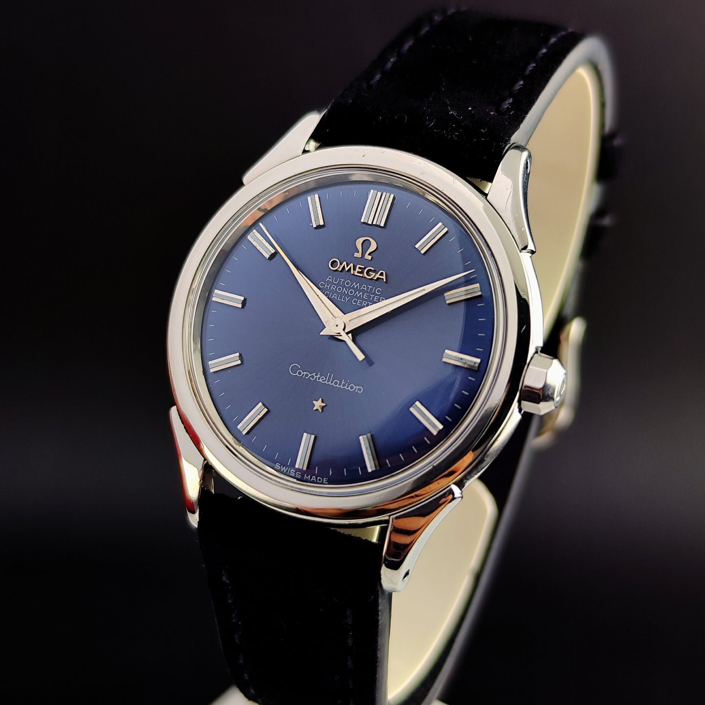OMEGA Constellation Chronometer Super Rare Blue Dial 1958 with Box [REF. 2887]