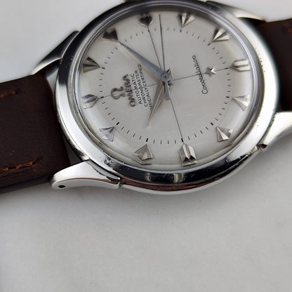 Omega Constellation Chronometer White Dial Special Index 1956 with Box – Zifferblatt in Nahaufnahme mit Seitenansicht