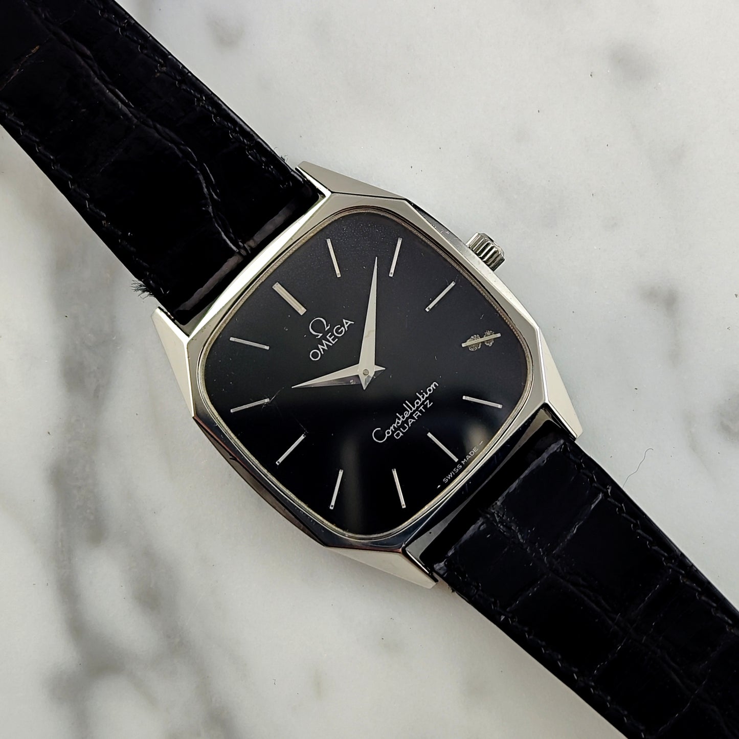 OMEGA Constellation Quartz Black Dial All Original Rare 1977 [REF. 191.0014]