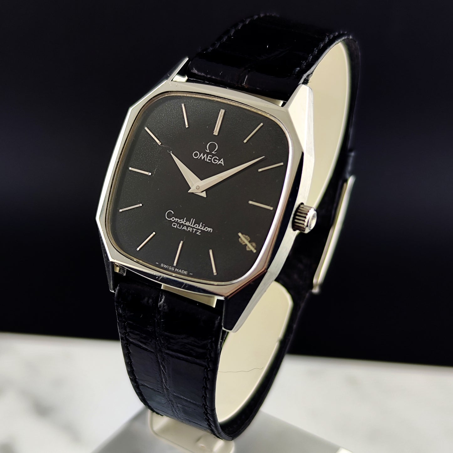 OMEGA Constellation Quartz Black Dial All Original Rare 1977 [REF. 191.0014]