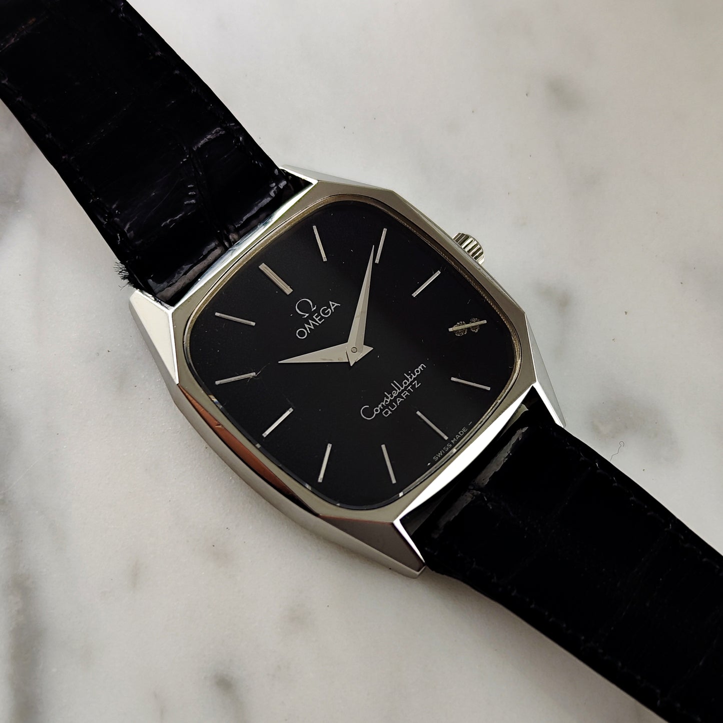 OMEGA Constellation Quartz Black Dial All Original Rare 1977 [REF. 191.0014]