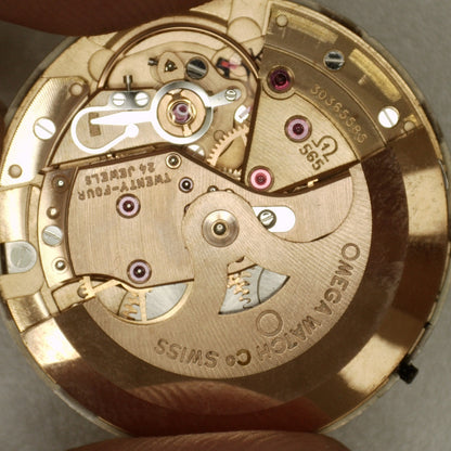 Omega De Ville Automatic Gold Rare White Linen Dial 1970 [REF. 166.033]