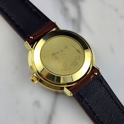 Omega De Ville Automatic Gold Rare White Linen Dial 1970 [REF. 166.033]