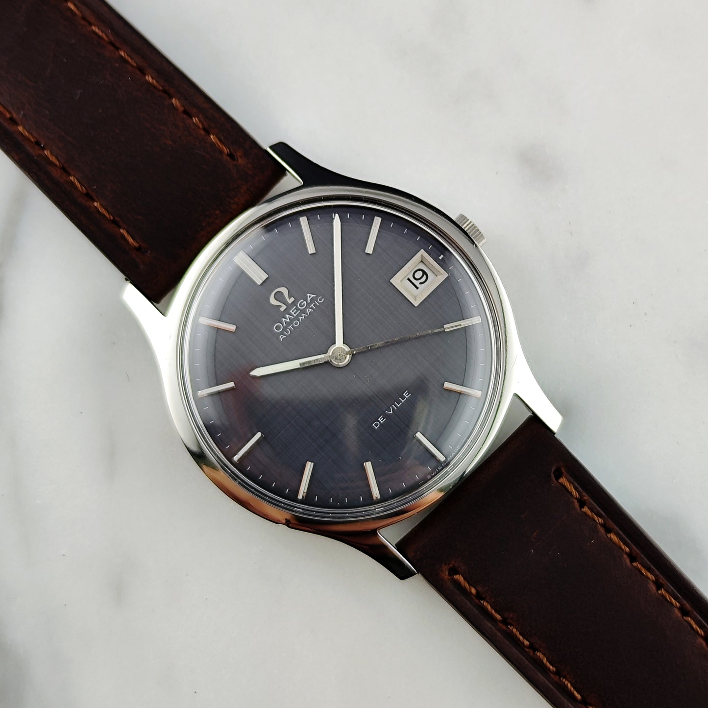 Omega De Ville Automatic Grey Rare Linen Dial 1969 Serviced 07/2026 [REF. 162.046]