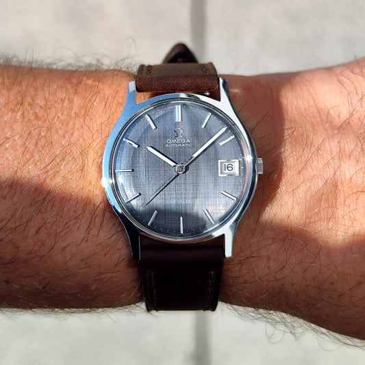 Omega De Ville Automatic Grey Rare Linen Dial 1969 Serviced 07/2026 [REF. 162.046]