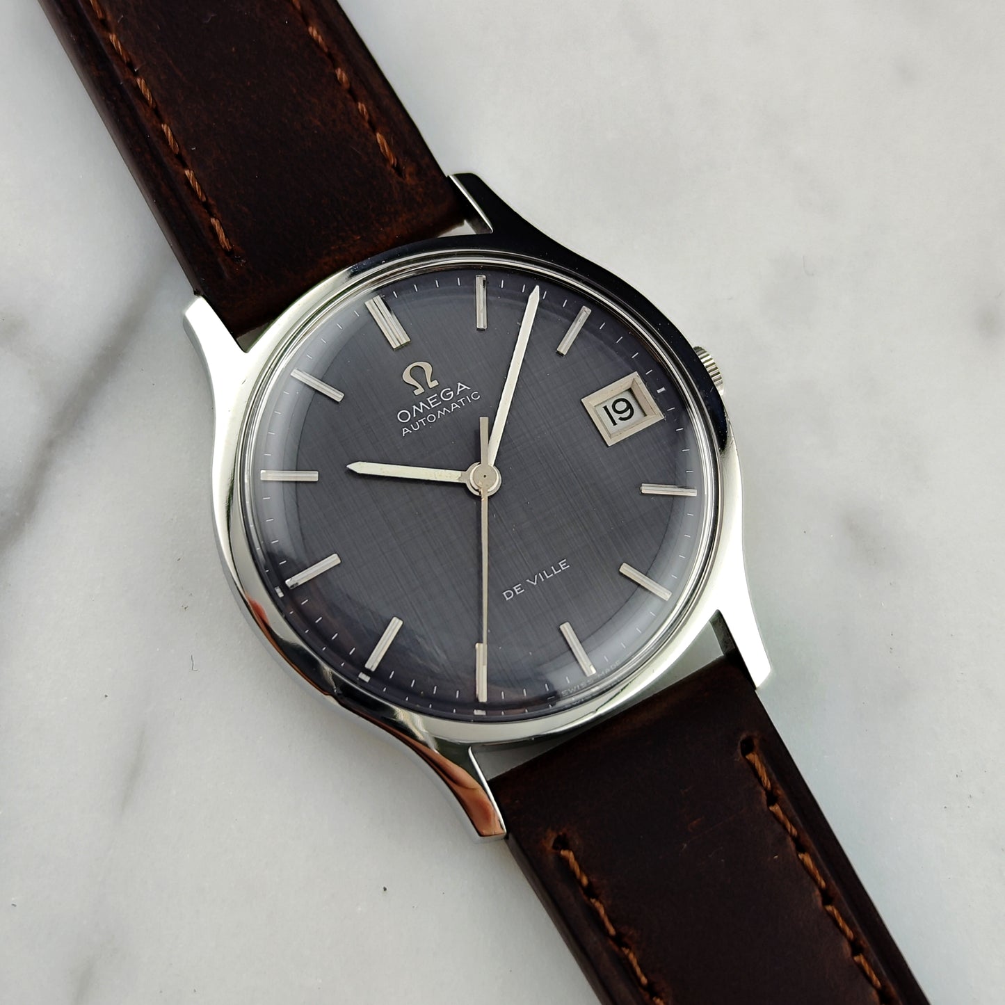 Omega De Ville Automatic Grey Rare Linen Dial 1969 Serviced 07/2026 [REF. 162.046]