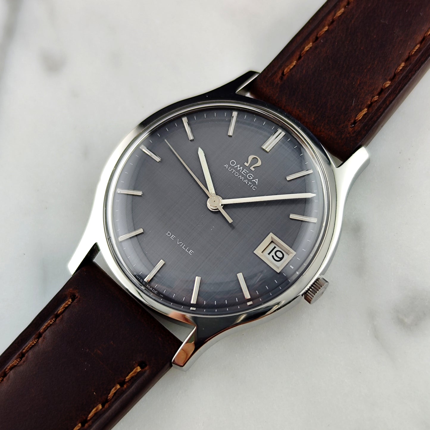 Omega De Ville Automatic Grey Rare Linen Dial 1969 Serviced 07/2026 [REF. 162.046]