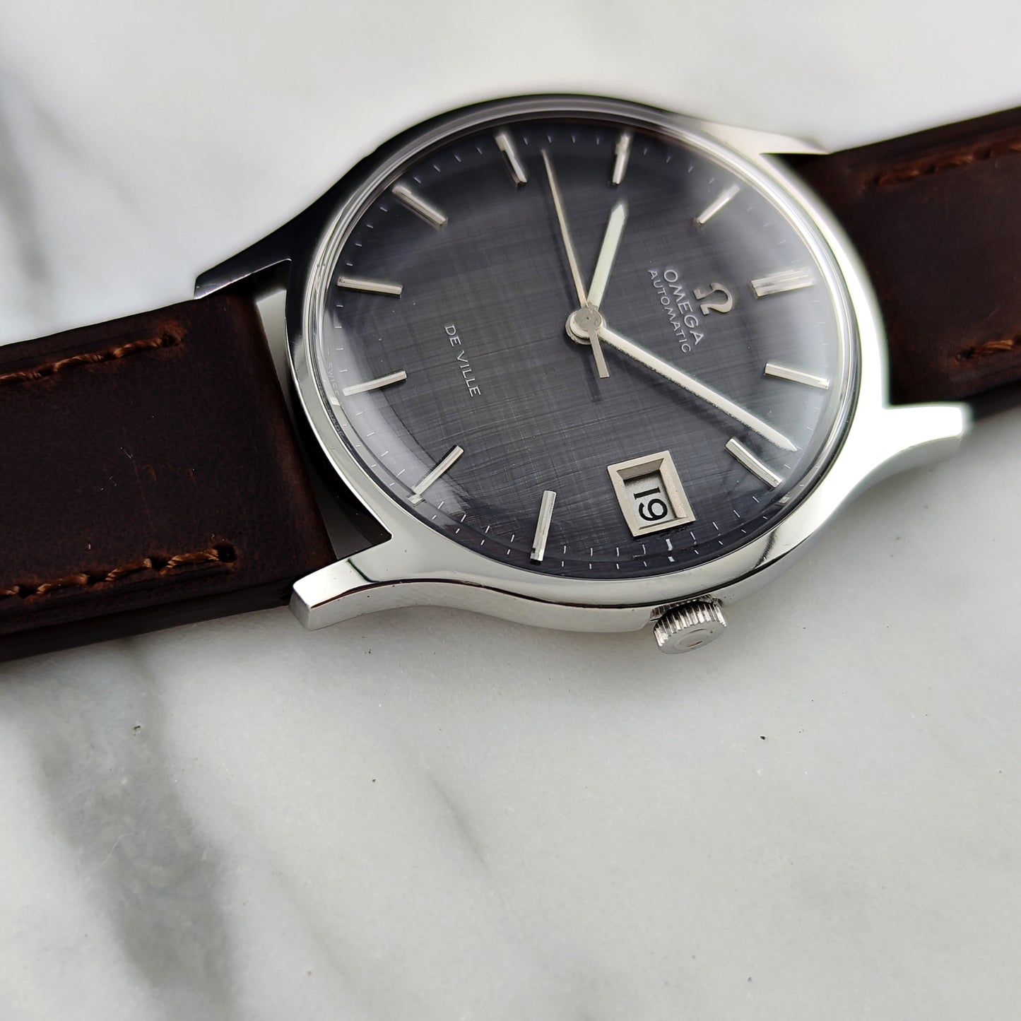 Omega De Ville Automatic Grey Rare Linen Dial 1969 Serviced 07/2026 [REF. 162.046]