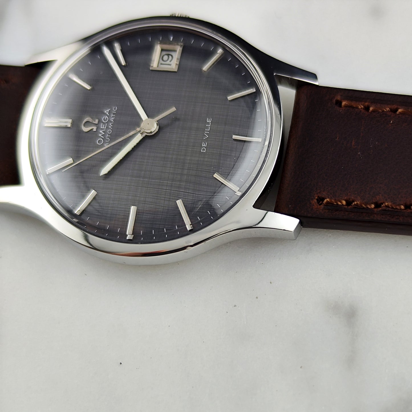 Omega De Ville Automatic Grey Rare Linen Dial 1969 Serviced 07/2026 [REF. 162.046]