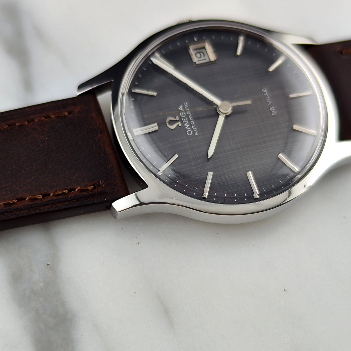 Omega De Ville Automatic Grey Rare Linen Dial 1969 Serviced 07/2026 [REF. 162.046]