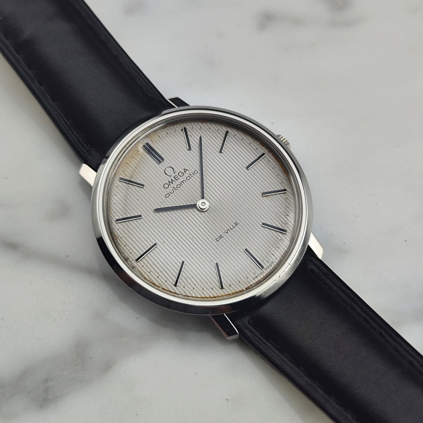 OMEGA De Ville Automatic Rare Tapestry Dial White 1966 [REF. 151.0039]