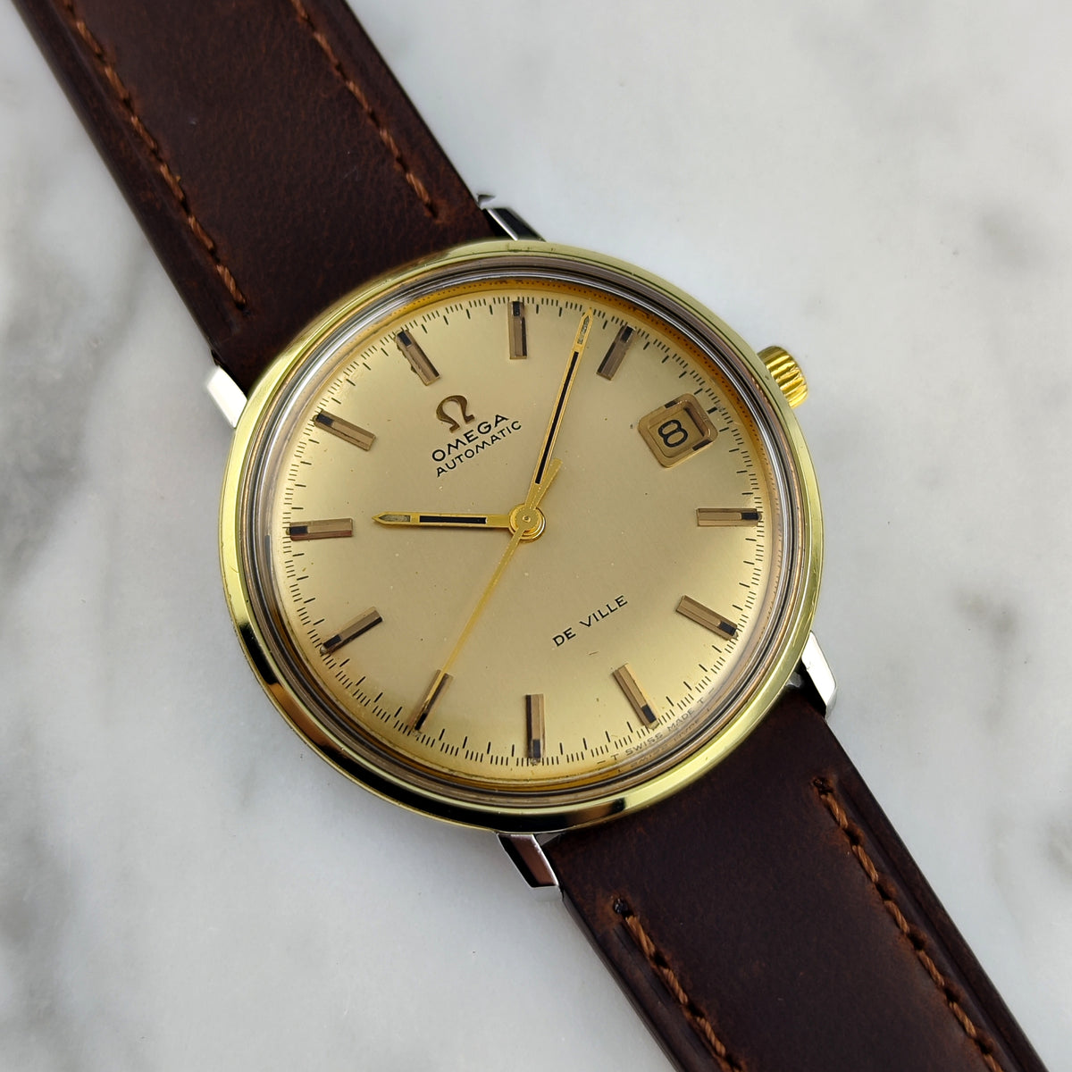 OMEGA De Ville Automatic Gold Dial Date 1970 [REF. 166.033]