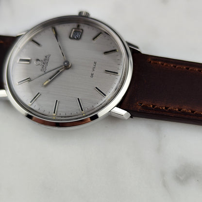 OMEGA De Ville Automatic Silver/Grey Linen Dial Date 1970 [REF. 166.033]