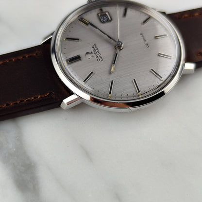 OMEGA De Ville Automatic Silver/Grey Linen Dial Date 1970 [REF. 166.033]