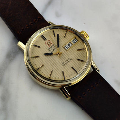 OMEGA De Ville Chronometer Day-Date f300Hz Gold Tapestry Dial 1972 [REF. 198.003]