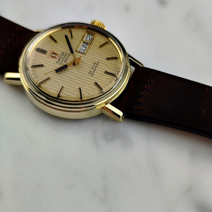 OMEGA De Ville Chronometer Day-Date f300Hz Gold Tapestry Dial 1972 [REF. 198.003]