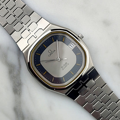 OMEGA De Ville Date Quartz Rare Blue Ring Dial [REF. 196.0145]