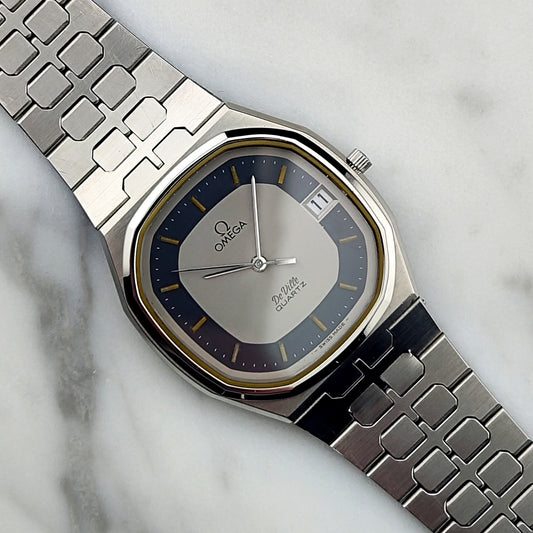 OMEGA De Ville Date Quartz Rare Blue Ring Dial [REF. 196.0145]