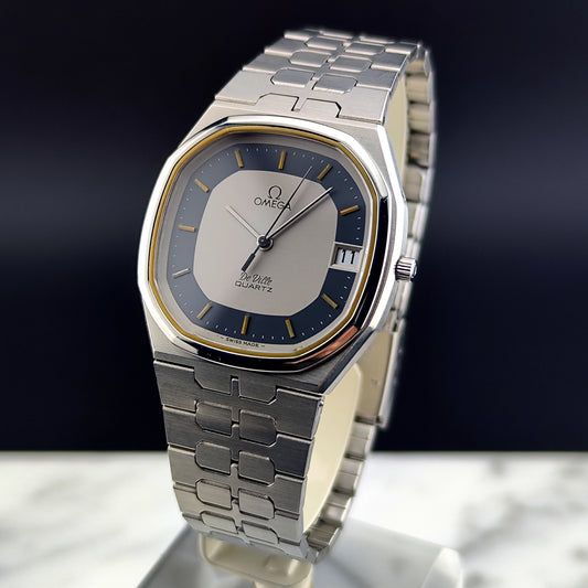 OMEGA De Ville Date Quartz Rare Blue Ring Dial [REF. 196.0145]