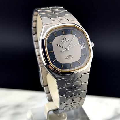 OMEGA De Ville Date Quartz Rare Blue Ring Dial [REF. 196.0145]