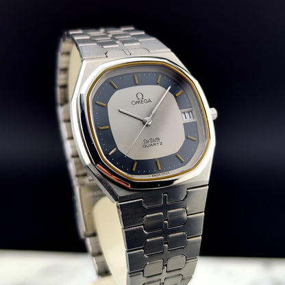 OMEGA De Ville Date Quartz Rare Blue Ring Dial [REF. 196.0145]