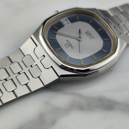 OMEGA De Ville Date Quartz Rare Blue Ring Dial [REF. 196.0145]