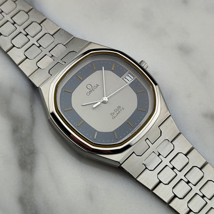 OMEGA De Ville Date Quartz Rare Blue Ring Dial [REF. 196.0145]