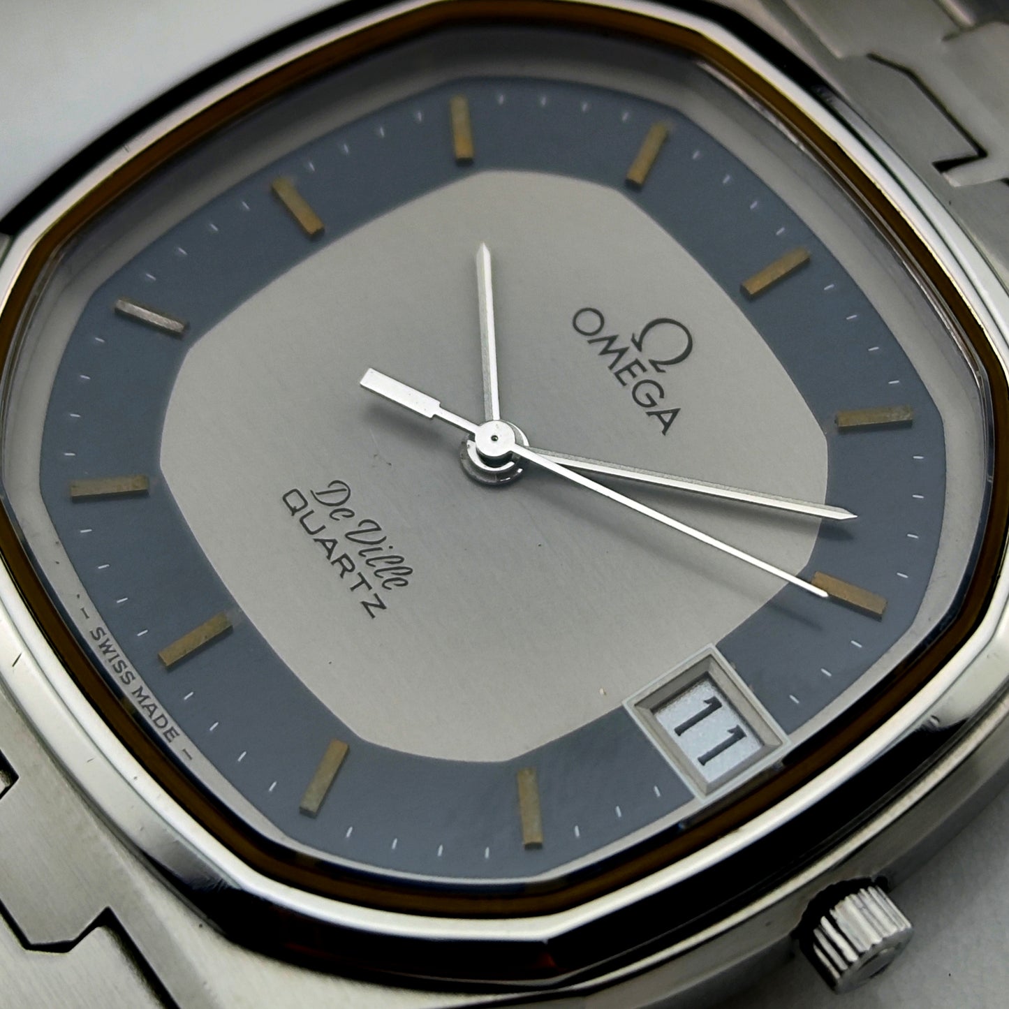 OMEGA De Ville Date Quartz Rare Blue Ring Dial [REF. 196.0145]