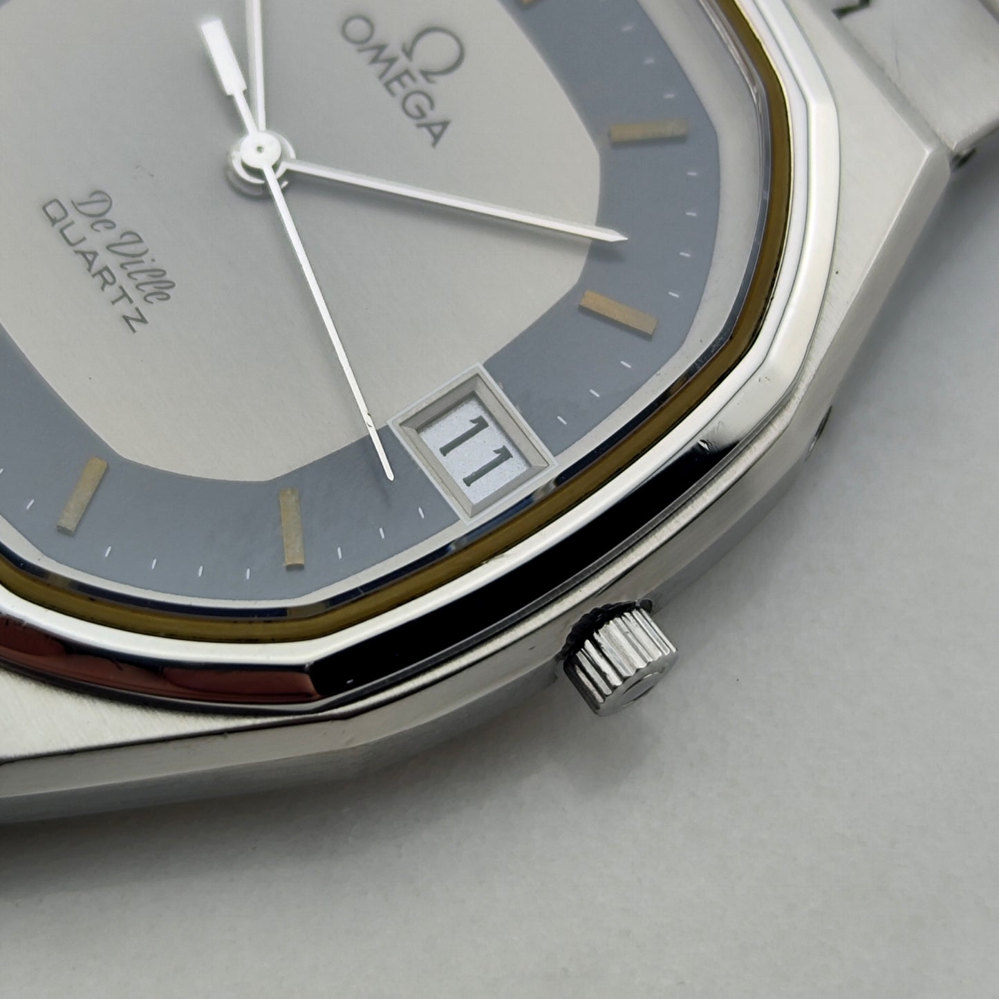 OMEGA De Ville Date Quartz Rare Blue Ring Dial [REF. 196.0145]