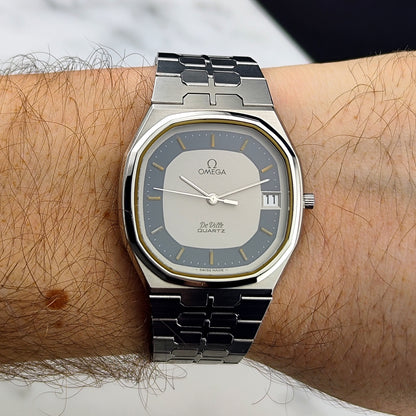 OMEGA De Ville Date Quartz Rare Blue Ring Dial [REF. 196.0145]