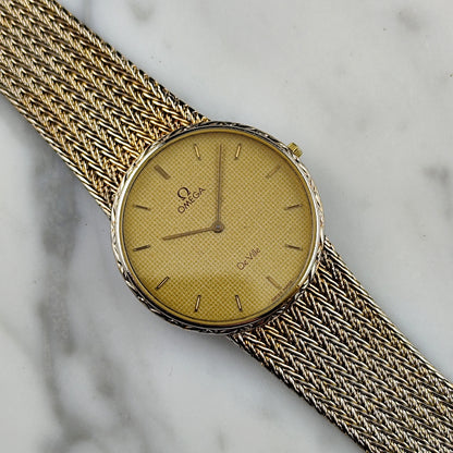 OMEGA De Ville Gold Milanese Super Rare 1982 Defective [REF. 39108270]